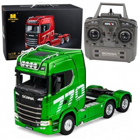 Huina veduk Scania pultiga juhitav 1:18, roheline