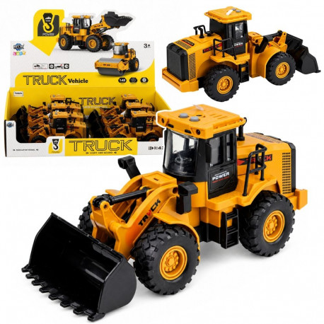 Ekskavaator 1:43 liikuva kühvliga tulede ja helidega, kollane