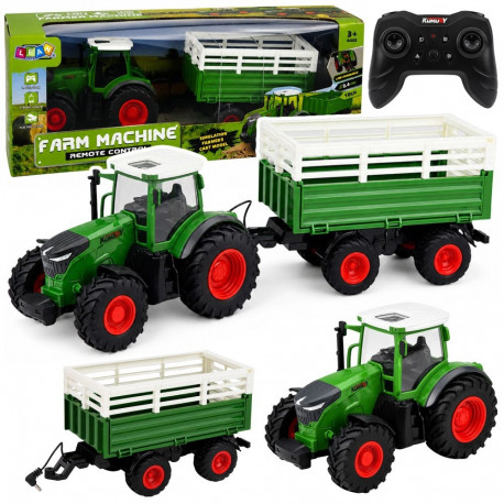 Traktor Rolniczy z Przyczepą Wywrotką Zdalnie Sterowany RC Światła 1:24