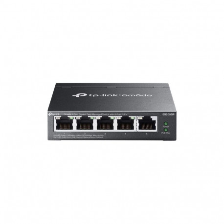 TP-Link | Omada 5-Port Gigabit Easy Managed Switch with 4-Port PoE+ | ES205GP | Desktop/Wall mountab