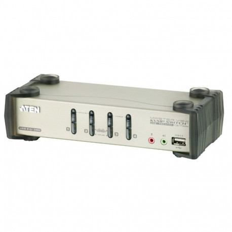 4-pordiline PS/2-USB VGA/audio KVMP-lüliti koos OSD-ga