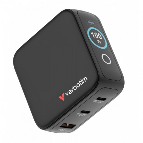 mini GaN laadija 100W TFT 2xUSB-C 1xUSB-A