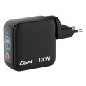 Mini GaN charger 100W TFT 2xUSB-C 1xUSB-A