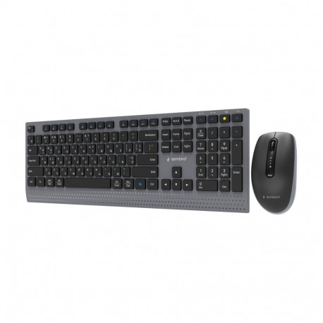 Gembird KBS-WPS-02-CYRL Dual-mode slim wireless desktop set, 2.4G+BT, Cyrillic layout |