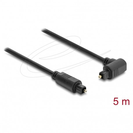 "Delock TOSLINK Kabel Stecker 90° gewinkelt auf Stecker gerade, Ø 4 mm, 5 m, schwarz"