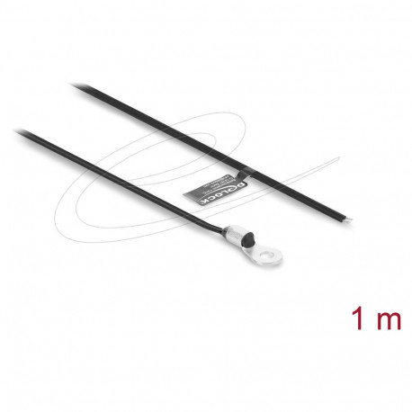 "Delock Temperaturfühler-Kabel M4 mit 2 x offenen Kabelenden PVC flach B25/85 3977K 1 m"