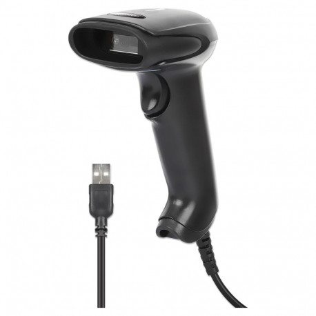 MANHATTAN vöötkoodiskanner 2D LED 320mm 1,4m USB-kaabel, must