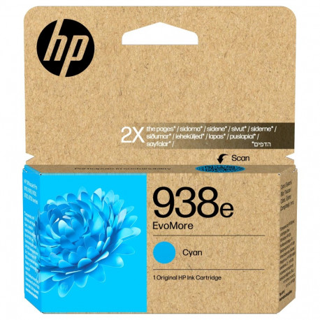HP tindikassett 938e EvoMore originaalne 20ml 1650Seiten, tsüaan