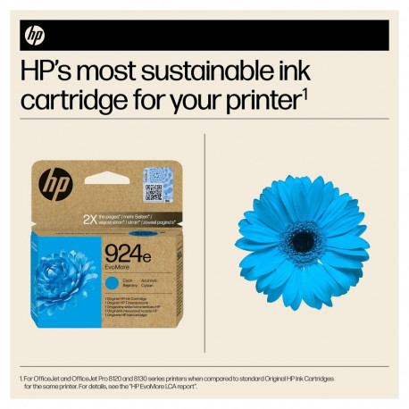 "HP 924e EvoMore Cyan Original Ink Cartridge Cyan 800Seiten"