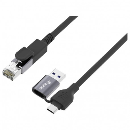 Equip adapter gigabit USB-C+A->RJ45 St/St 2.00m, must