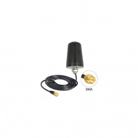 "LoRa Antenne 868mHz SMA Stecker 0 dBi omnidirektional (RG-174, 3m) zur Dachmontage outdoor schwarz"