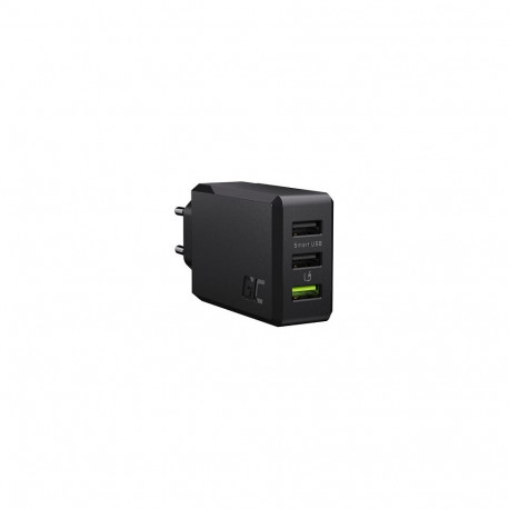 Green Cell laadija 30W 3-port USB3.0, must