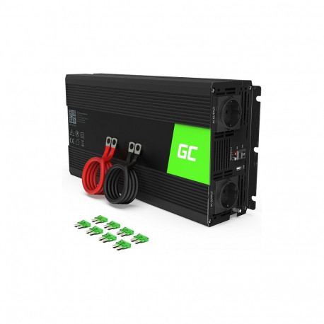 "Green Cell KFZ Spannungswandler Power Inverter 12V > 230V 1500W Black"