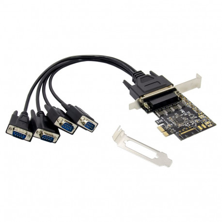 PCIe1x laienduskaart 4x RS232 seeriapordiga 115200bps