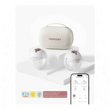 Wearable Breast Pump - Momcozy M5, Double Electric, 150 Min Runtime, USB Red