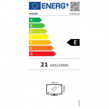 Philips 27E2N1110/00 | 27 " | IPS | FHD | 16:9 | 120 Hz | 4 ms | 1920 x 1080 pixels | 300 cd/m² | HD