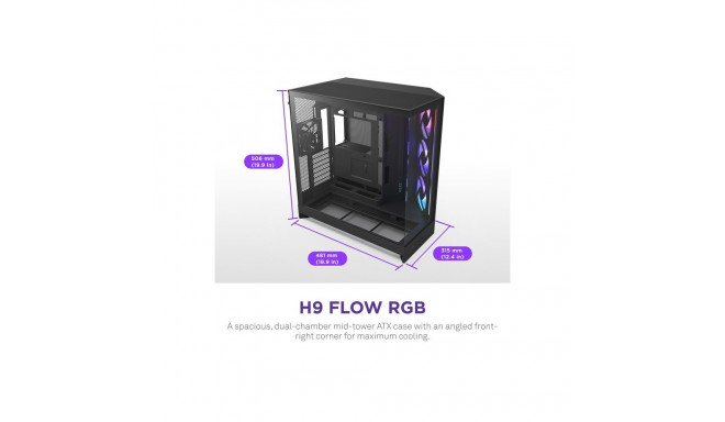 NZXT H9 Flow RGB+ Midi Tower Black