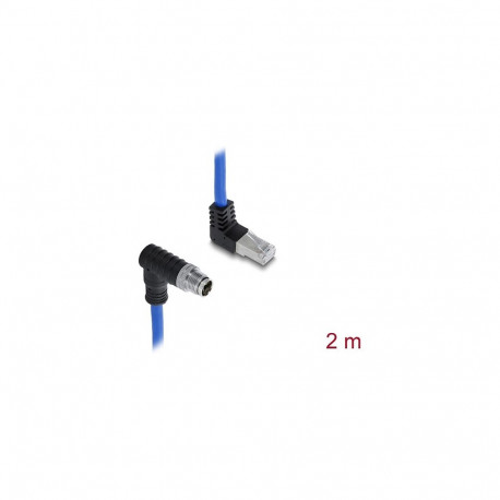"DELOCK M12 Kabel X-kodiert 8 Pin St zu RJ45 St 2m blau"