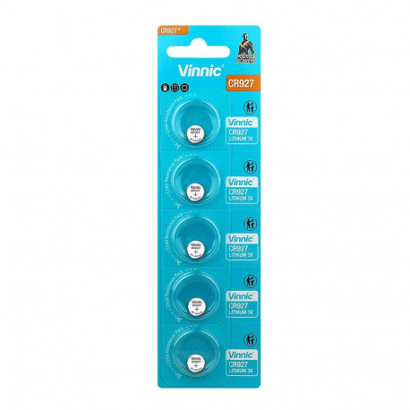 Battery - Vinnic CR927 3V 9.5mm Lithium Button Cell, 5 Pcs