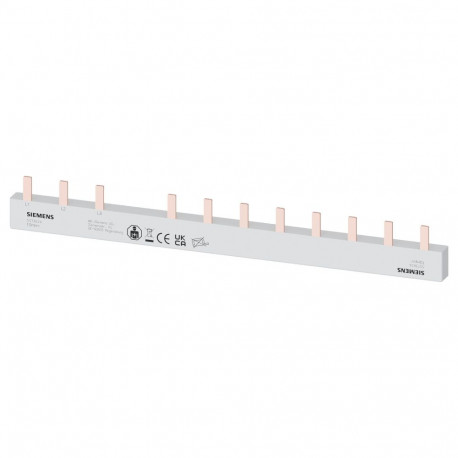 "Siemens Stiftsammelschiene 10qmm 5ST3624 Anschl. 3Ph./N+8xPhase berhrungssicher"