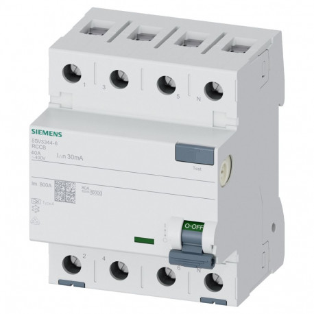 "Siemens FI-Schalter 4x40A 5SV33446 Typ A 40A 3+N-pol 30MA 400V 4TE"