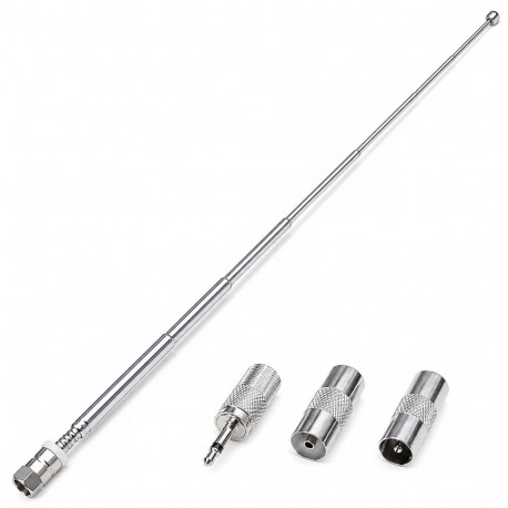 Tv antenn 21-087# üksik F-pistikuga 75cm + 3 adapterit (2 tk.)