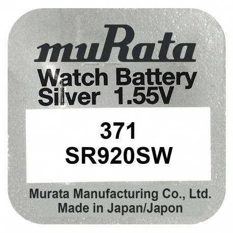 Battery - Murata 371 (SR920SW) Silver-Oxide Watch Battery 1 Pcs