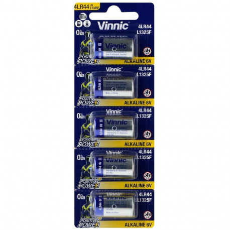 Battery - Vinnic 4LR44 6V 152mAh Compact Power Source, 5 Pcs