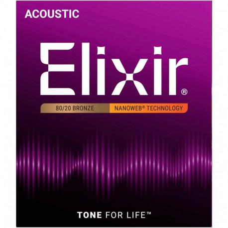 Acoustic Guitar Strings - Elixir 11002 Extra Light 10–47 80/20 Bronze