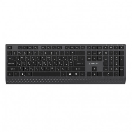 Gembird KB-MCH-06-CYRL Slim wired multimedia keyboard with Type-C adapter, Cyrillic layout, black