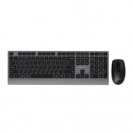 Gembird KBS-WPS-02-CYRL Dual-mode slim wireless desktop set, 2.4G+BT, RU layout