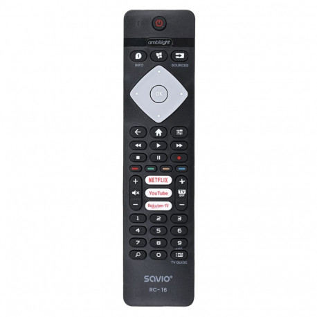 Savio universal remote control/replacement for Philips TV, SMART TV, RC-16