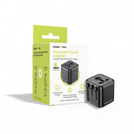Mobile Origin reisivooluadapter PW30 EU/UK/US/AUS, must