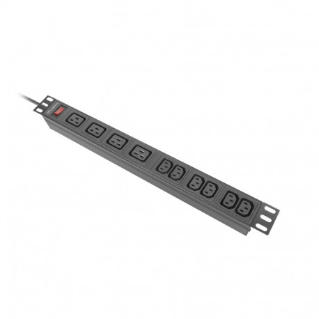 Lanberg toitejaotusühik PDU-04I1906I-0200-C20-BK 19" 1U 16A 2M 4x C19 6x IEC C13 pesad C20