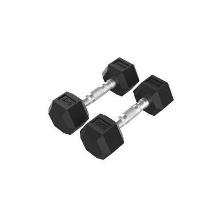 Tunturi Platinum Hex Rubber Dumbbell, 4kg, Pair