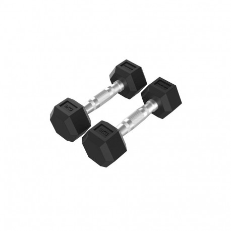Tunturi Platinum Hex Rubber Dumbbell, 3kg, Pair