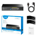 Cudy GS1010PS2 network switch Unmanaged Gigabit Ethernet (10/100/1000) Power over Ethernet (PoE) Bla
