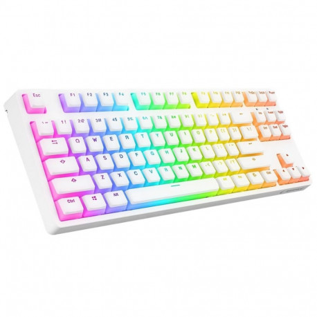 Rampage juhtmega klaviatuur TKL GHOST Huano Red Switch mehaaniline, valge