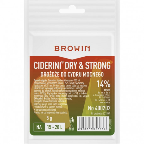 Browin Cider yeast STRONG 400202, 5g, 20L, dried, cider, not included in set