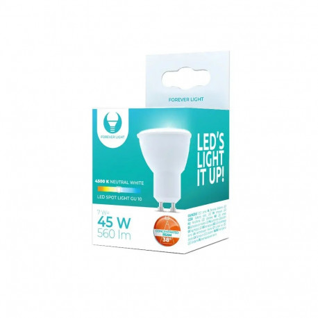 Forever Light LED bulb GU10 7W 230V 4500K 560lm 38°