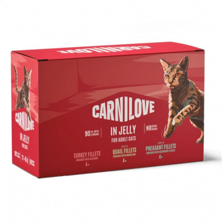 CARNILOVE märg kassitoit kotikestes želees 12x85g