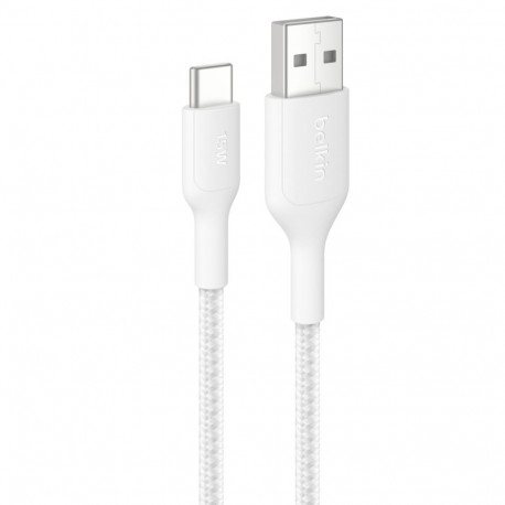 Belkin kaabel CAB022hq2MWH USB-C/USB-A 2m punutud, valge