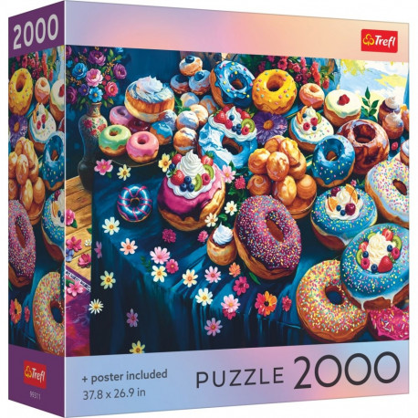 TREFL Puzzle with poster Colorful Donuts, 2000 pcs