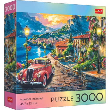 TREFL Puzzle with poster Italian Lakeside Town, 3000 pcs