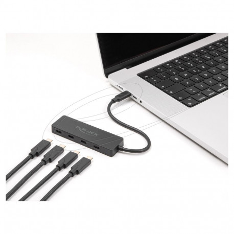 "USB 10 Gbps USB Type-C™ Hub mit 4 x USB Type-C™ Buchse schwarz"