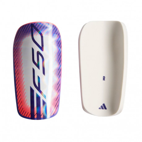 Ochraniacze piłkarskie adidas F50 EU Club biało-fioletowo-pomarańczowe KE5202 M