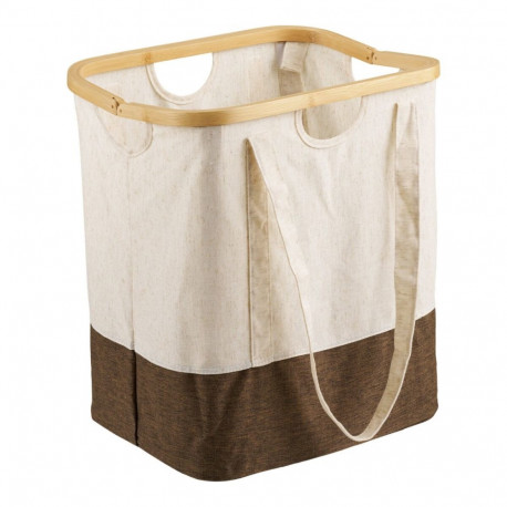 Pesukorv NOTO 40x30x45 cm, valge/pruun