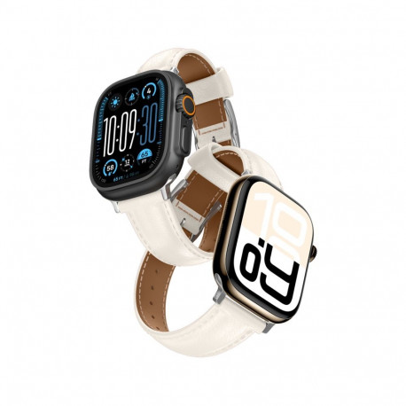 AmazingThing AmazingThing Class Band Leather Strap for Apple Watch 45 / 46 / 49 mm - Light Beige