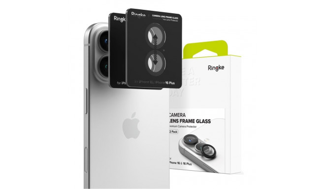 Ringke Ringke Camera Frame Protector 2-pack for iPhone 16 / 16 Plus - Black