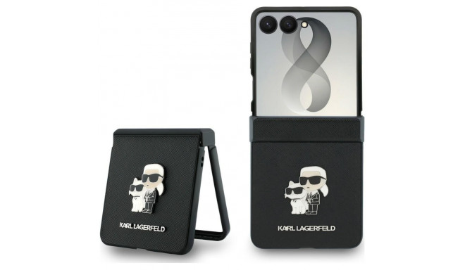 Karl Lagerfeld Karl Lagerfeld Karl&Choupette Saffiano Pins Case for Samsung Galaxy Z Flip 8 - Black